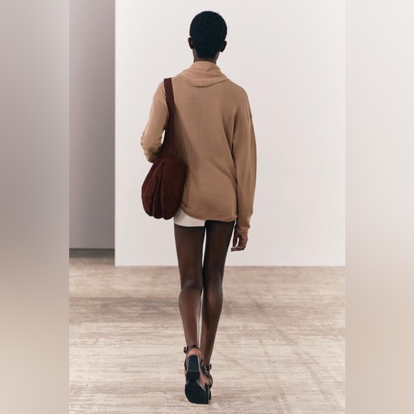 ZARA BASIC KNIT SCARF SWEATER - Picture 3 of 10